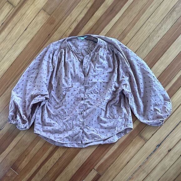 ZARA Swiss Dot Blouse with Voluminous Sleeves Size XS - Picture 2 of 8